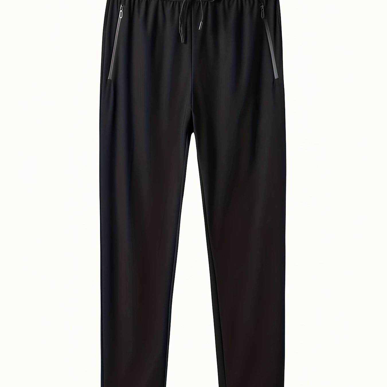 Men's Quick Drying Solid Casual Zipper Pocket Trousers
