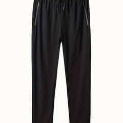 Men's Quick Drying Solid Casual Zipper Pocket Trousers