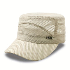 Unisex Mesh Flat Top Hat Lightweight Baseball Cap Sun Visor