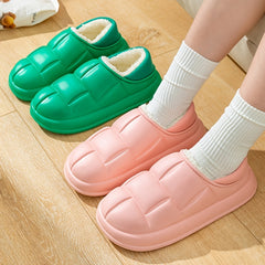 Plaid Fleece Cozy Slippers Winter House Shoes Lightweight Comfortable Unisex
