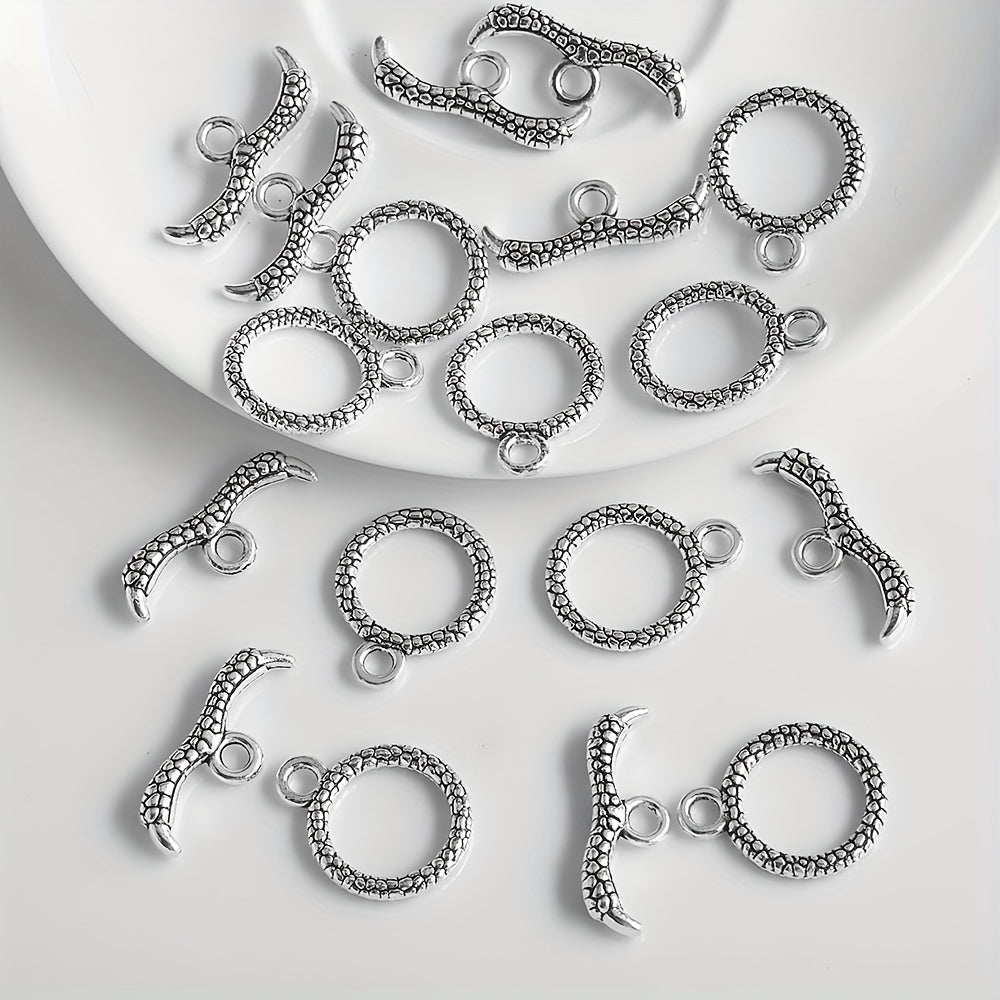 10sets OT Buckle Intgtd T Stick & Circle Toggle Clasps for DIY Jewelry