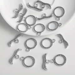10sets OT Buckle Intgtd T Stick & Circle Toggle Clasps for DIY Jewelry