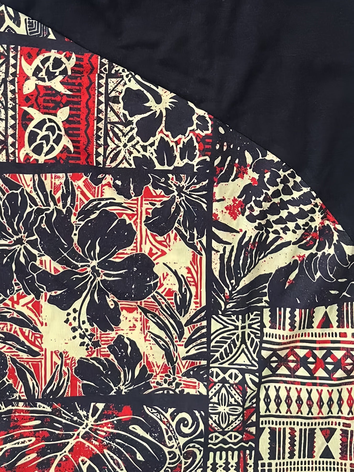 Colorblock Print Half Sleeve Round Neck Keyhole Dress