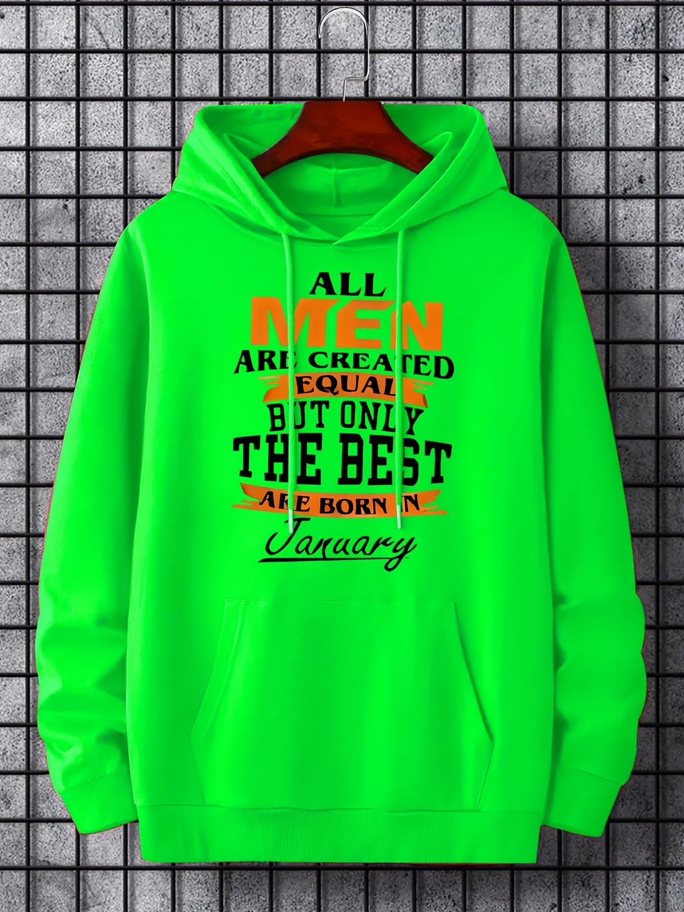 Men's January Print Hoodie Casual Slightly Stretch