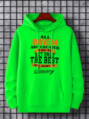Men's January Print Hoodie Casual Slightly Stretch