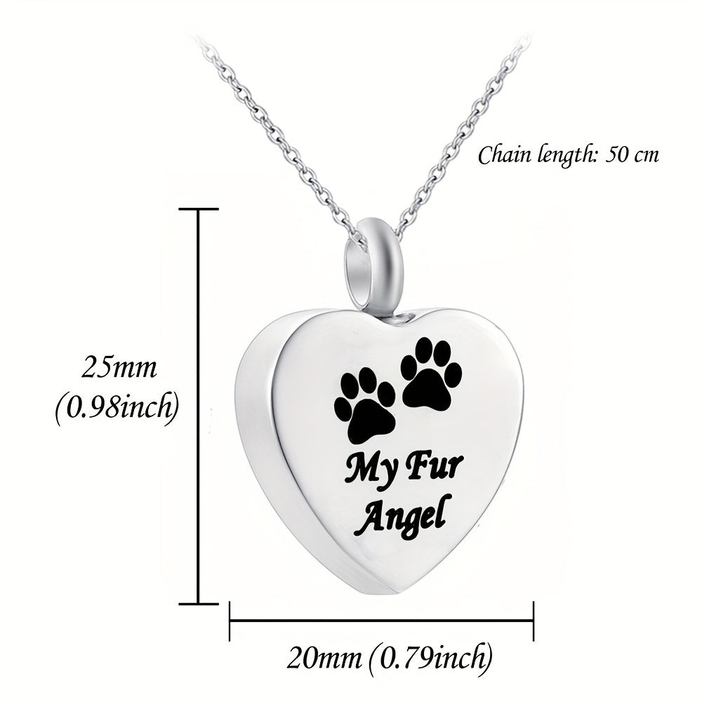 Pet Memorial Necklace Heart Pendant Cremation Urn Jewelry for Ashes