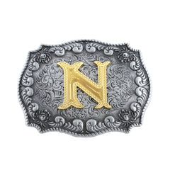 Personality Casual Western Denim Letter N Belt Buckle