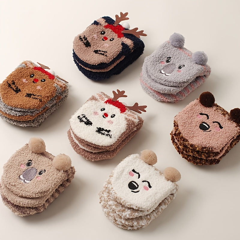 Women's Fuzzy Christmas Slipper Socks