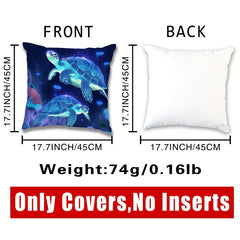 Noctilucent Turtle Pillowcase for Home Decoration 17.7 x 17.7
