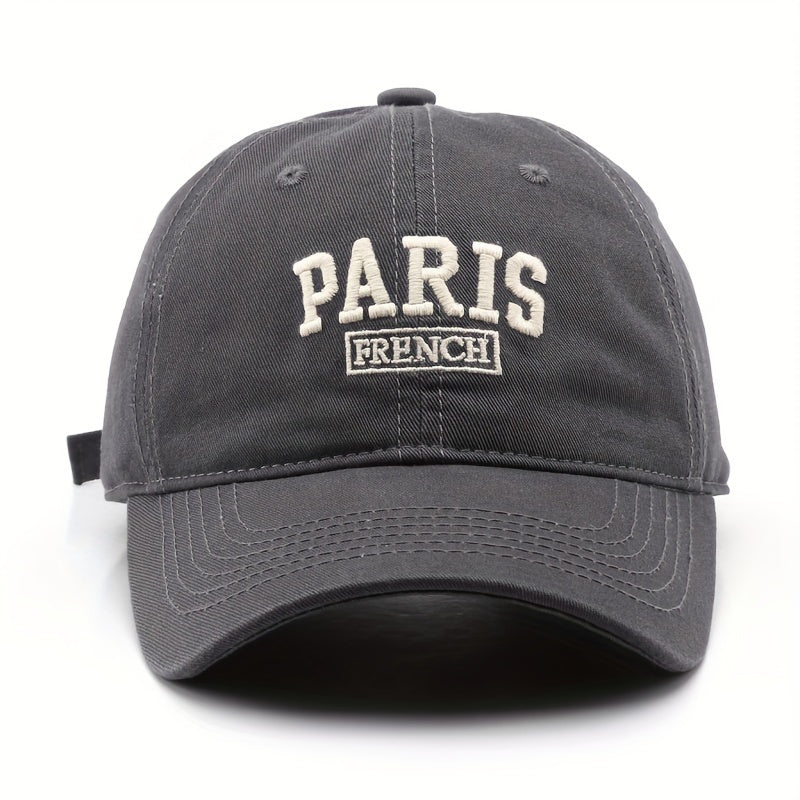 Men's Washed Letter Embroidery Peaked Cap Outdoor Travel Baseball Cap