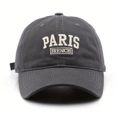 Men's Washed Letter Embroidery Peaked Cap Outdoor Travel Baseball Cap