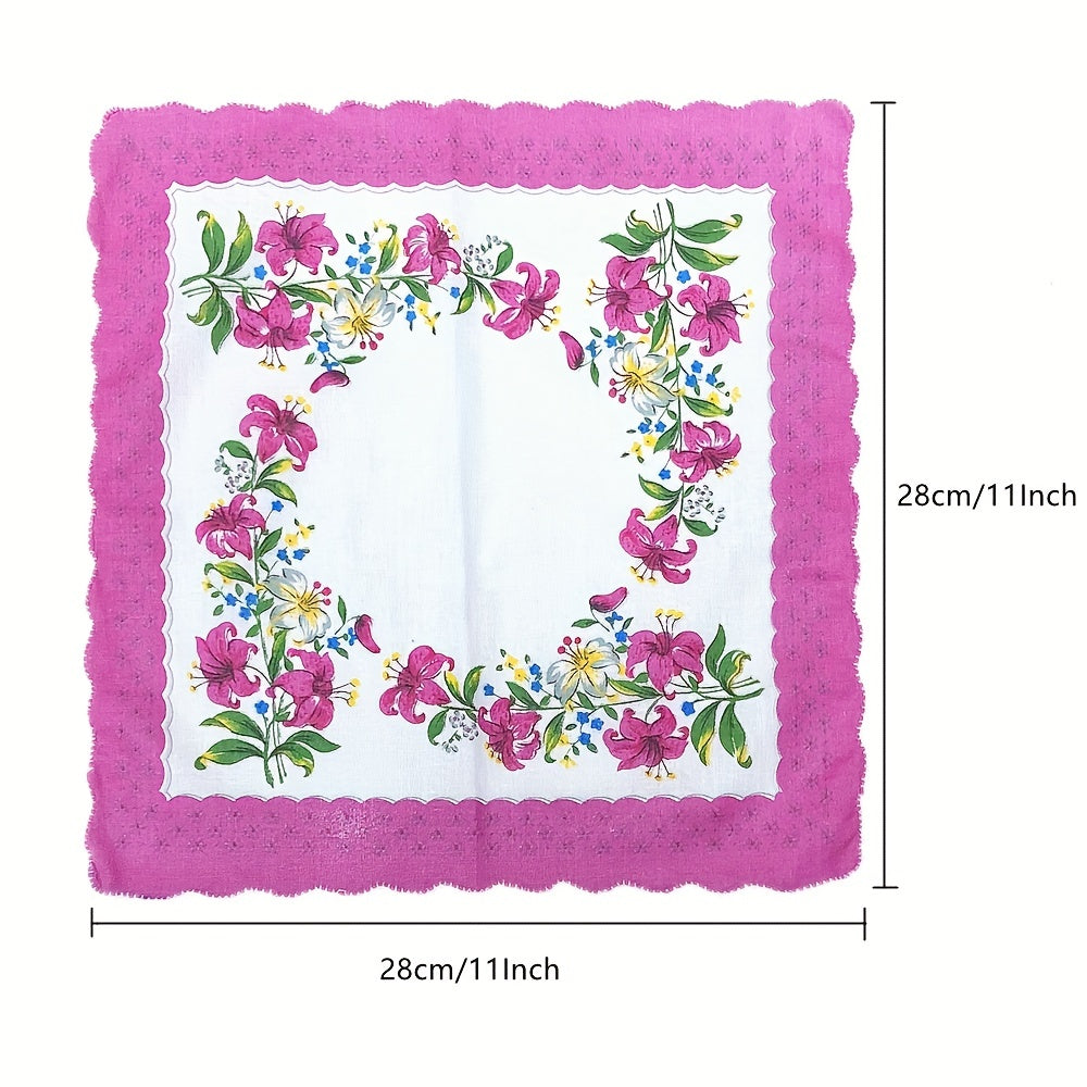 Assorted Variety Mix Cotton Lady Handkerchief Pack of 6