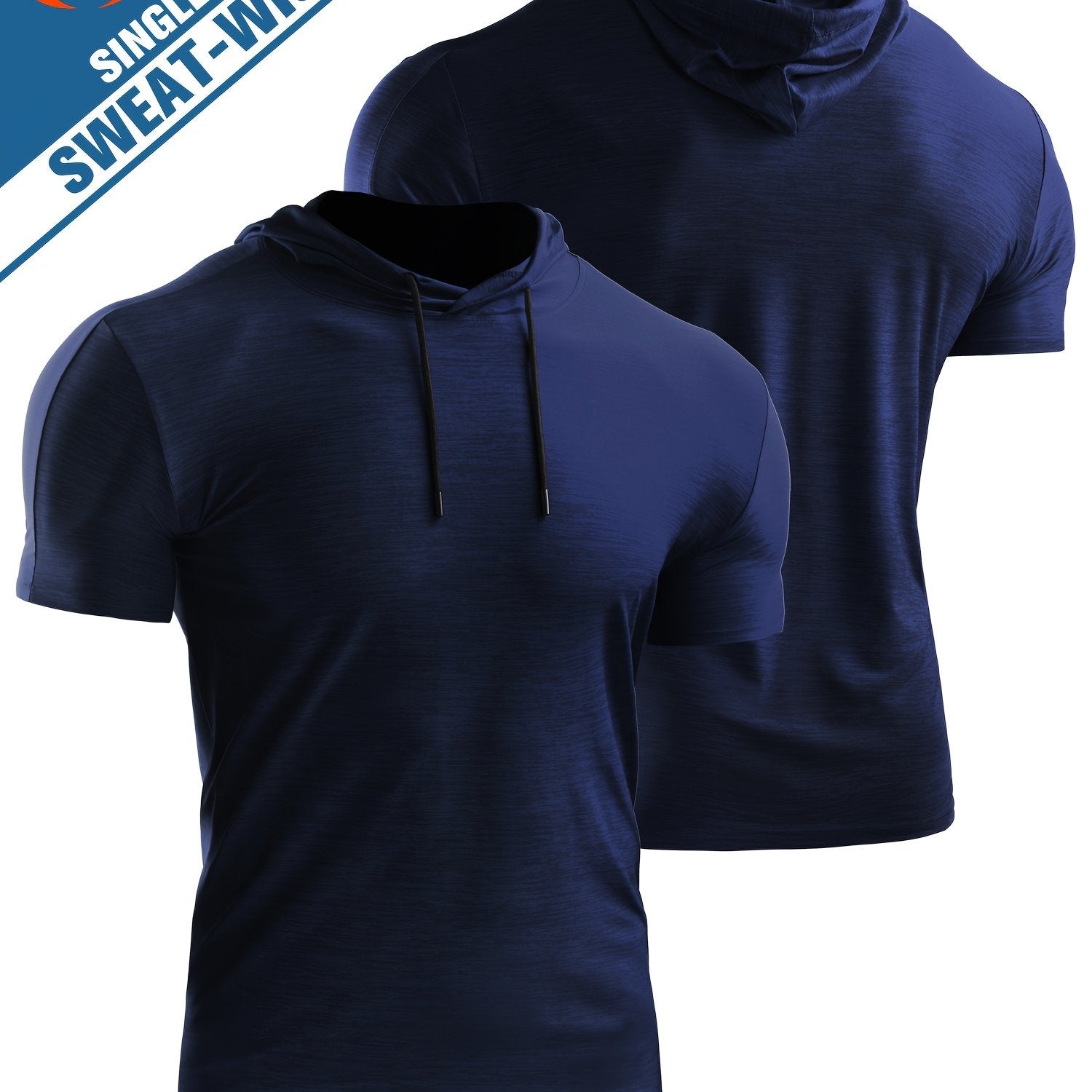 Men's Short Sleeve Hooded Sport Shirt for Fitness Training