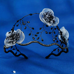 Mesh Flower Headband Rhinestone Hair Band Bridal Accessories