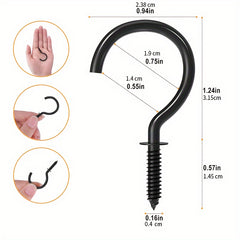 36pcs 1-1/4 Inch Cup Hooks Metal Heavy Duty Screw Hooks for Wood Wall Ceiling
