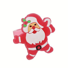 6pcs Christmas PVC Soft Rubber Rings Cartoon Party Gift
