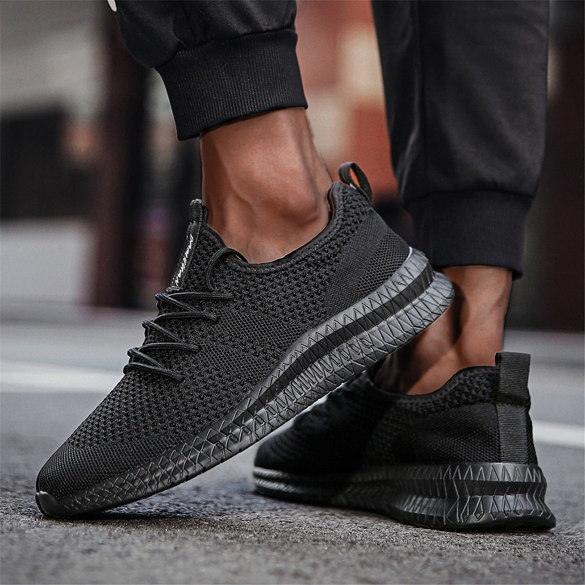 Men's Knit Running Shoes Lightweight Athletic Sneakers