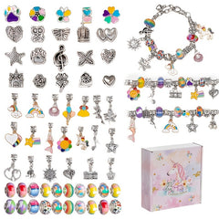 63pcs Jewelry Bracelet Making Kit Beads Charms Necklace DIY Craft