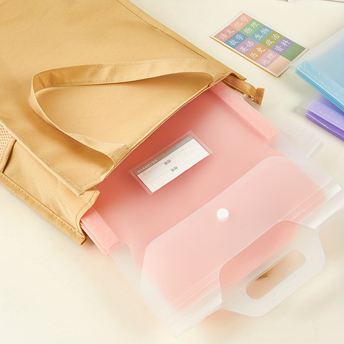 Expanding File Organizer With Handle, Fit For Student - A4 Letter Size