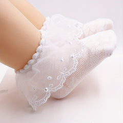 Faux Pearl Lace Brim Socks Girls Accessories Spring Summer Autumn