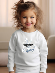 Breathable Skate Bunny Graphic Long Sleeve Sweatshirt