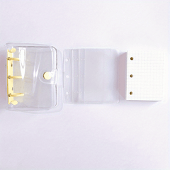 Mini 3 Hole Binder w/ Clear PVC Case for Girls Handbooks