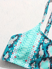 2pcs Girls Snake Skin Bikini Swimsuit Set for Summer Hawaii Gift