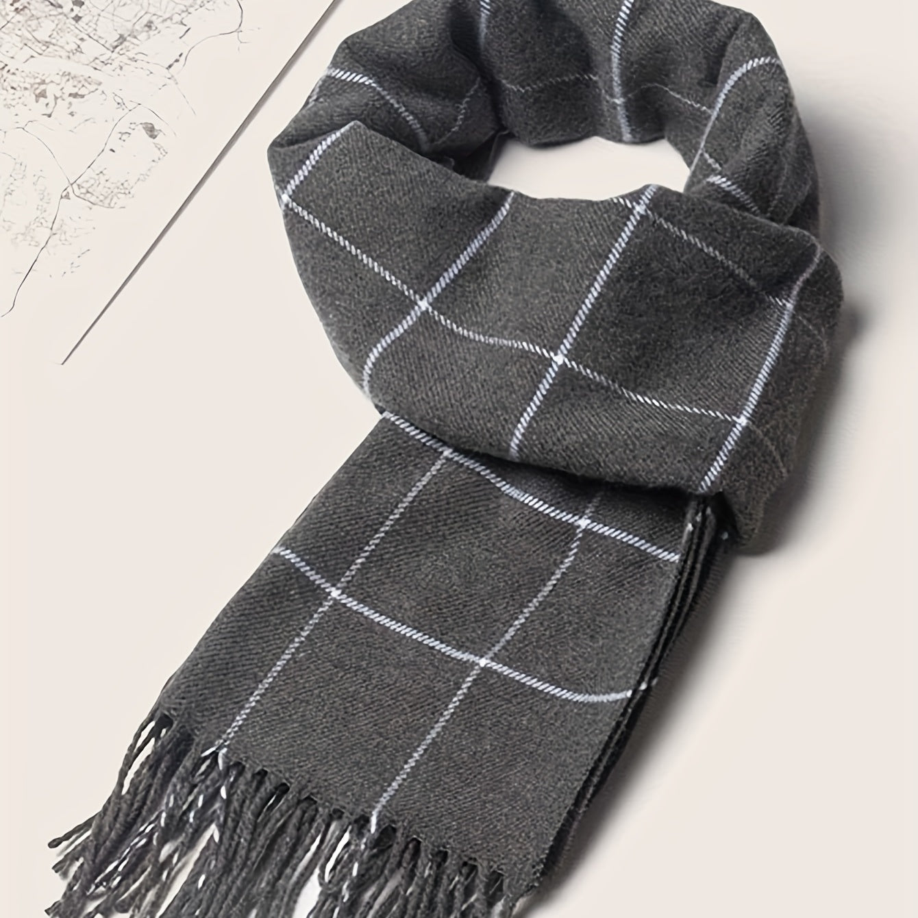 1pc Scarves Braid Warm Scarf Men's Scarf Large Neckerchief