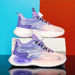 Kid's Basketball Shoes w/ Rotating Buckle Soft Sole Breathable Sneakers