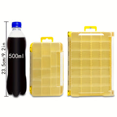 Yellow Grid Storage Box Tool Box Plastic Household Screw Box