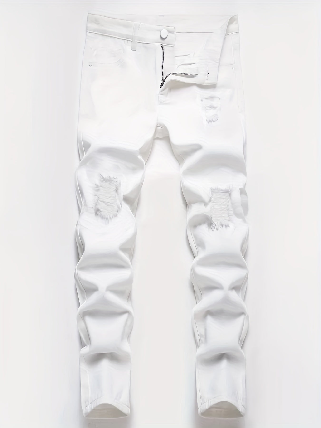 Men's Ripped Slim Fit Jeans Casual Street Style Denim Pants