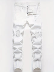 Men's Ripped Slim Fit Jeans Casual Street Style Denim Pants