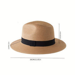 British Straw Hat Men's Women's Spring Casual Sunshade Large Brim Sun Hat