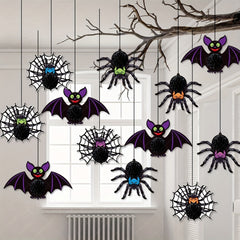 Halloween Decorations Bats Spider Web Spider