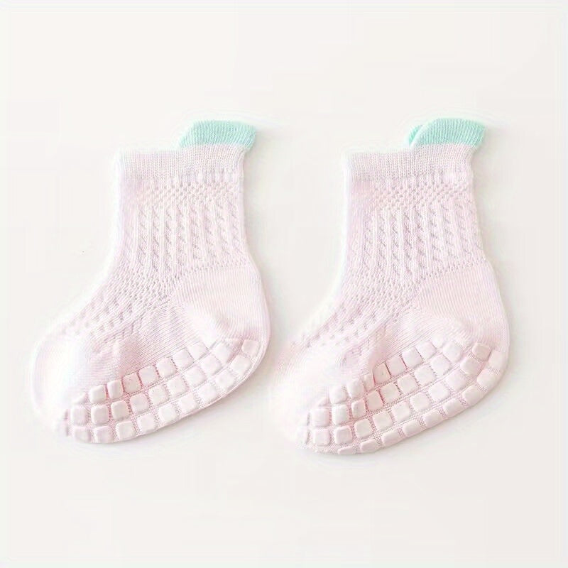 6 Pairs Baby Girls Mesh Crew Socks 1-3 Years
