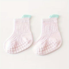 6 Pairs Baby Girls Mesh Crew Socks 1-3 Years