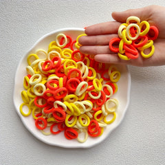 Elastic Hair Ties Yellow Hair Rope Style Band 100pcs pack