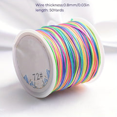 Colorful Beaded Rope Bracelet Line Beading Cord 0.8mm 50 Yards