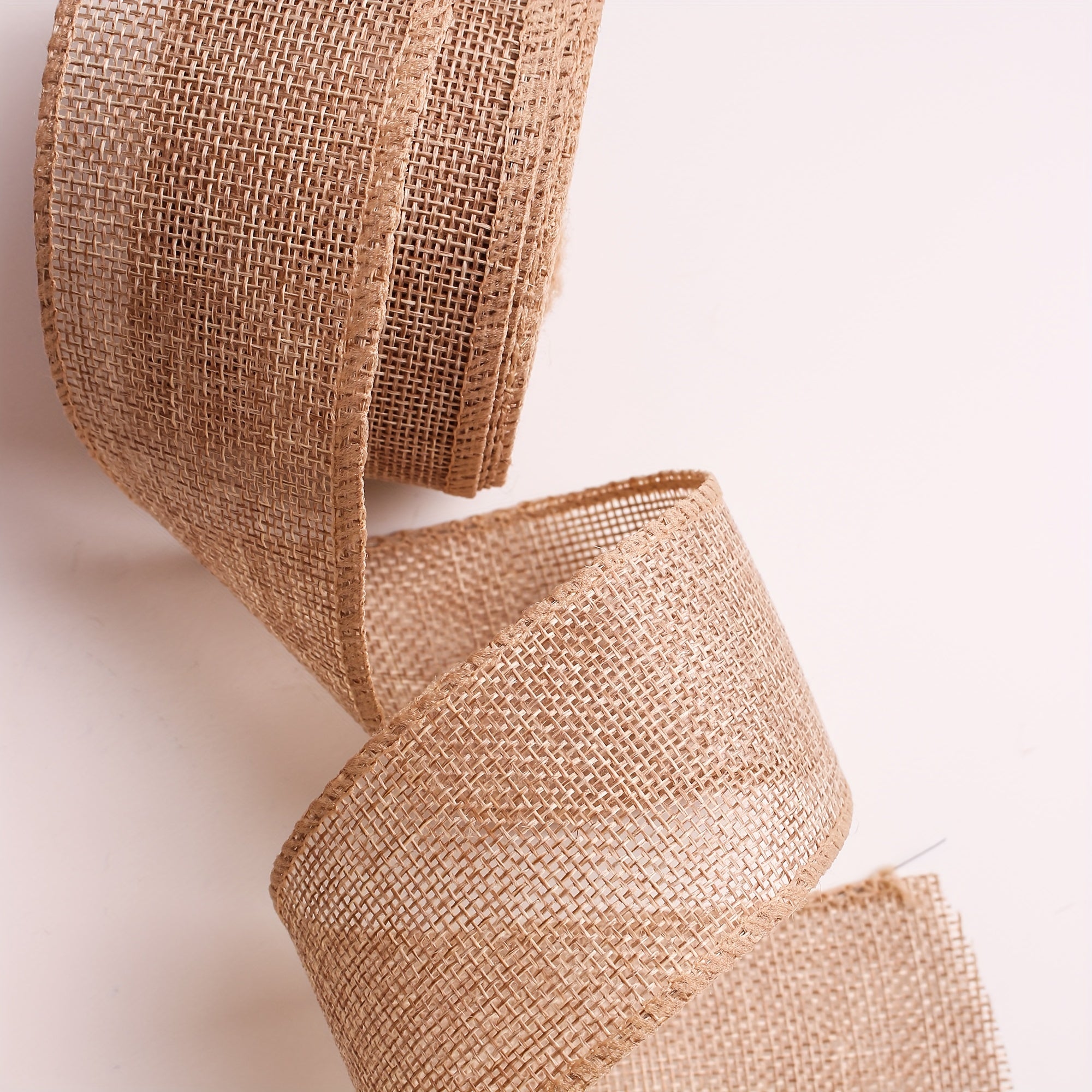 DIY Christmas Ribbon Hemp Iron Wire Edge Webbing 1.96ft