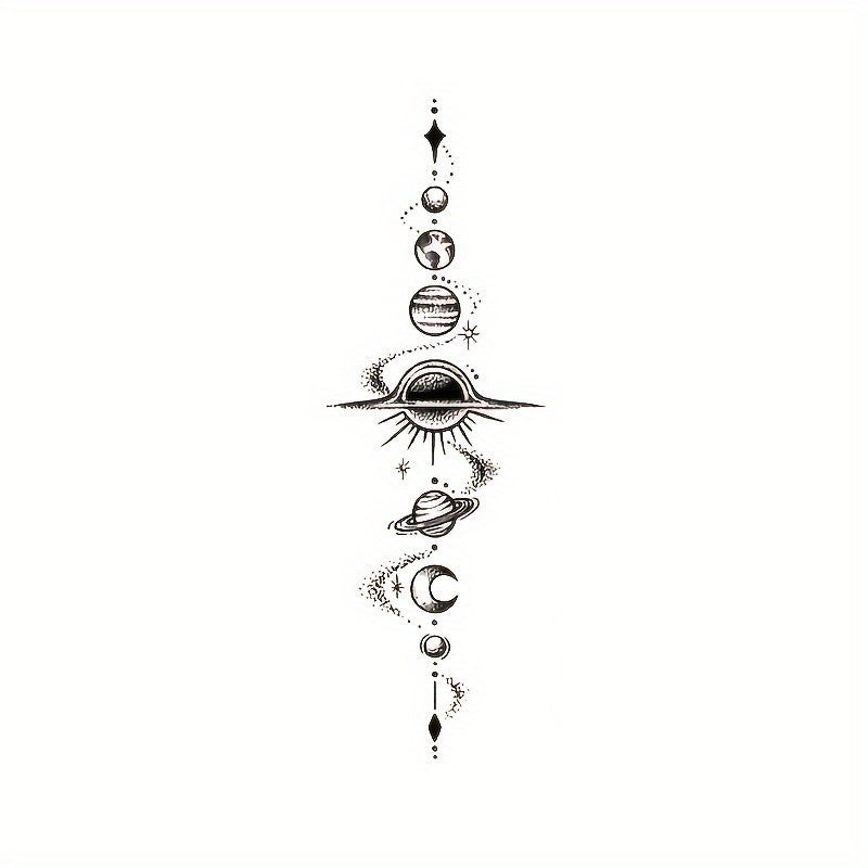 Star Chain Dream Planet Universe Tattoo Sticker