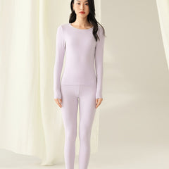 Women's Thermal Underwear Set Long Sleeve Crew Neck Tops & Pants
