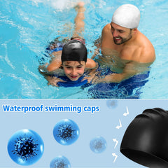 Kids Silicone Swim Cap Age 2-12, Long & Short Hair, Durable & Comfortable
