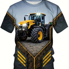 Boys' Tractor Graphic T Shirt 3D Print Stretchy Tee for Summer Fun