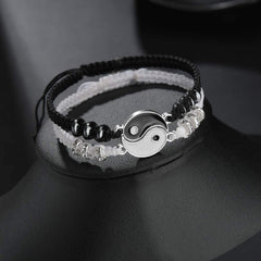 2pcs Kids BBF Bracelets For 2 Matching Yin Yang Cord Bracelets