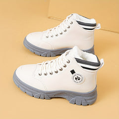 Women's Thick Sole Lace up Ankle Boots Non slip Platform Sneakers