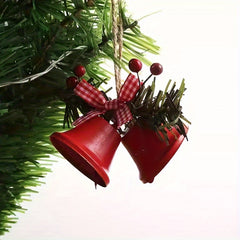 4pcs Christmas Bell Ornaments Red Green Golden Tree Decoration Gift