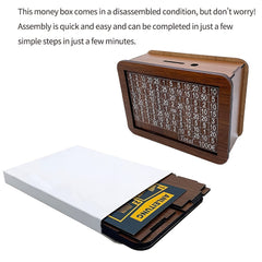1pc Money Box With Counter Desktop Piggy Bank Gift Wooden Craft