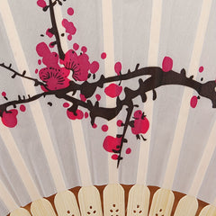 Chinese Style Fiber Decorative Fan Floral Pattern Folding Fan