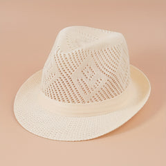 Short Brim Fedora Cap Breathable Jazz Hat Summer Sun Hat