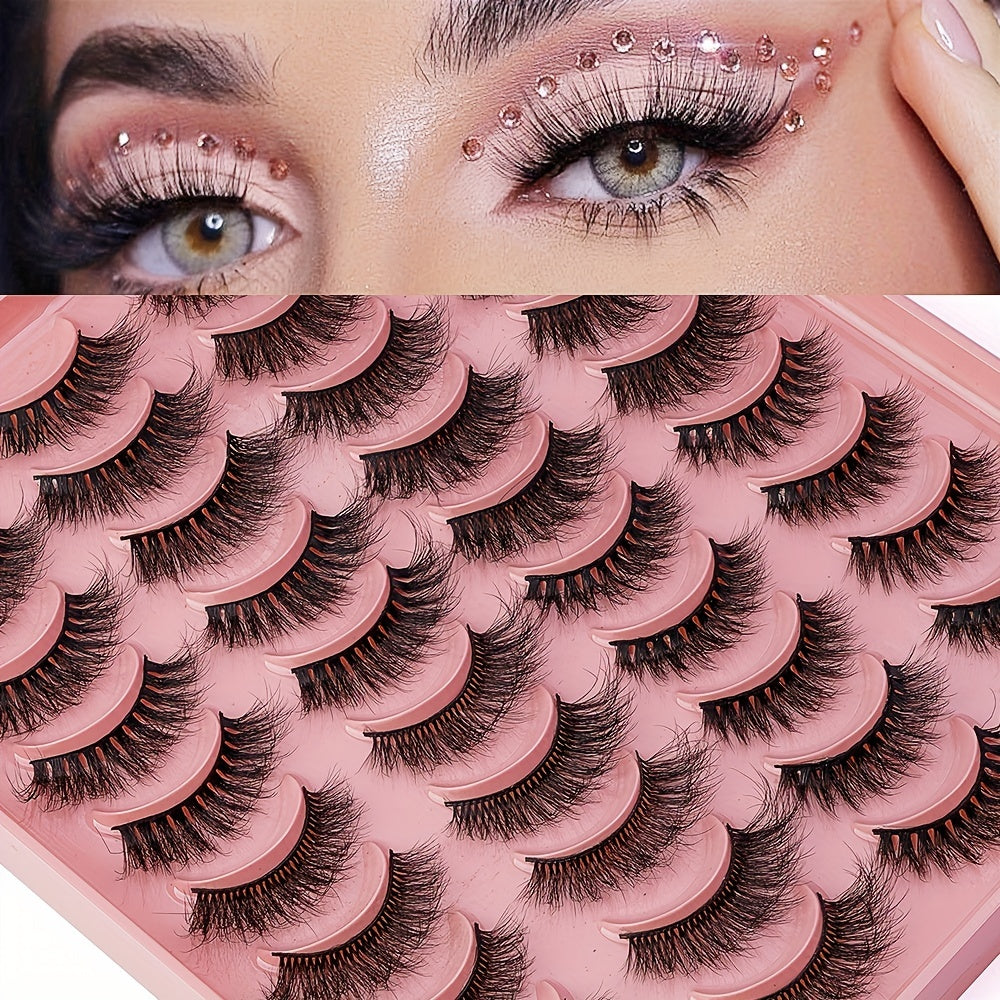 20 Pairs Mixed Pack Natural Thick False Eyelashes 3D Faux Mink Lashes